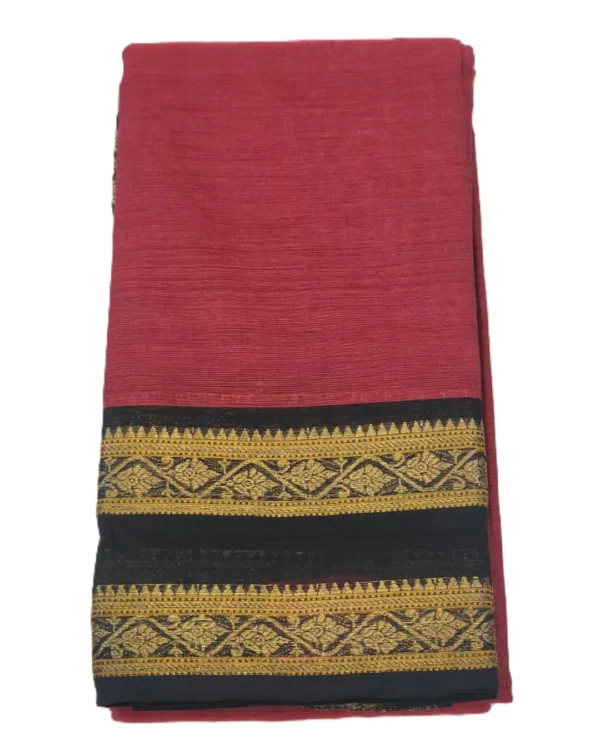 CHETTINAD COTTON SAREES  - Wine Red