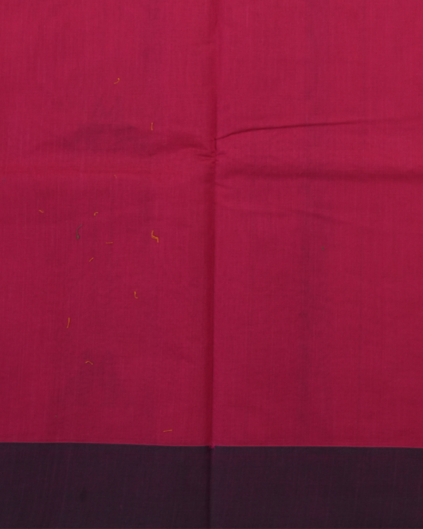 PURE COTTON SAREE - Wine Red with Plum Purple & Mustard Gold