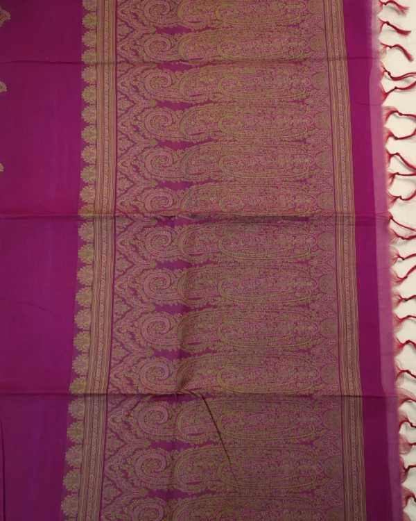 PURE COTTON SAREES - Deep Magenta with Antique Gold