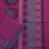 .15 PURE COTTON SAREES - Magenta with Teal Blue & Coral