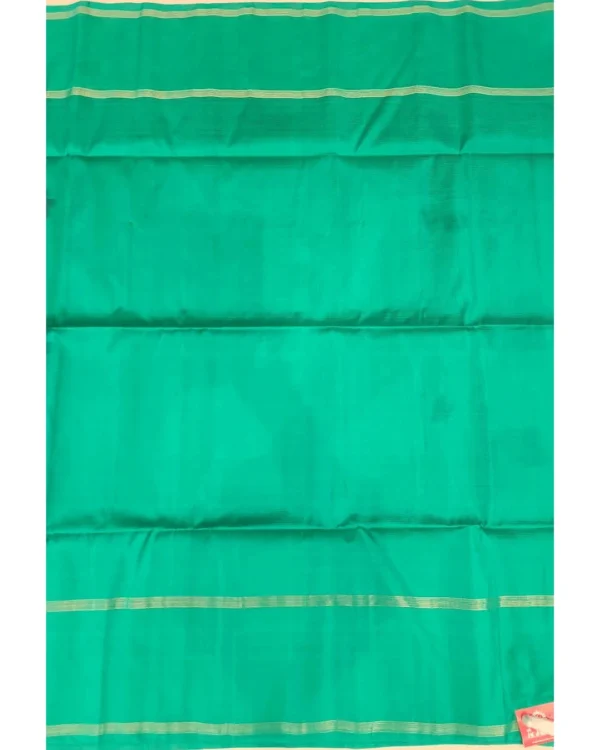 SOFT SILK SAREE - Green with Deep Wine Purple Contrast