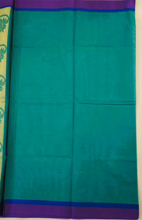 PURE COTTON SAREES - Teal Green