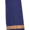 ...16 CHETTINAD COTTON SAREES - Royal Blue with Teal Blue Checks & Antique Gold