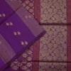 PURE COTTON SAREES - Deep Violet with Antique Gold & Black