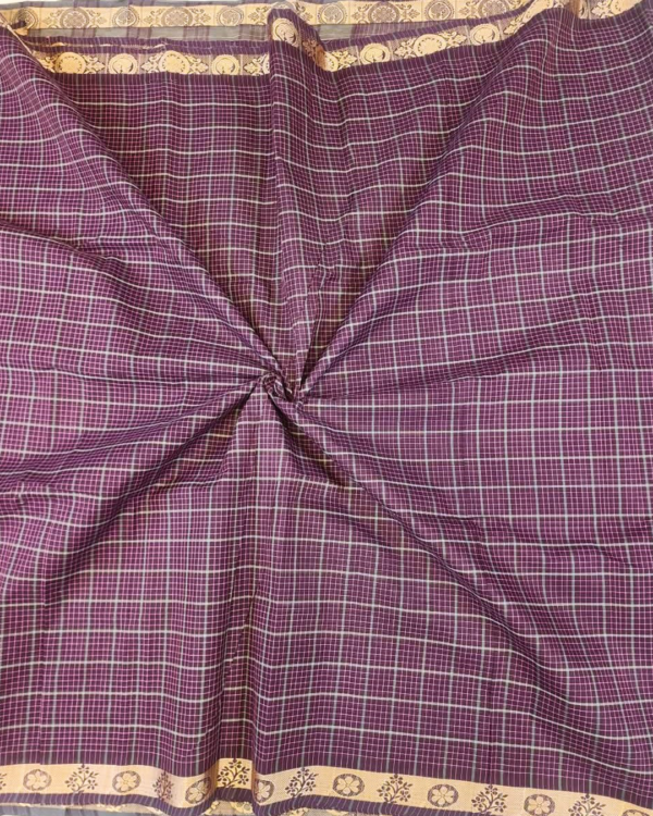 CHETTINAD COTTON SAREES  - Deep Wine Purple