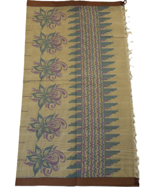 2 PURE COTTON SAREE - Soft beige