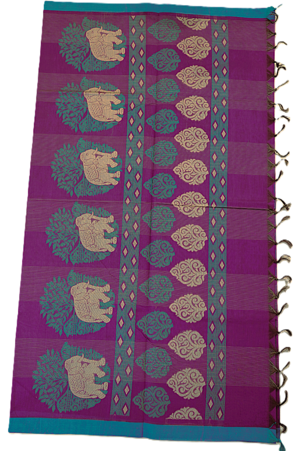 PURE COTTON SAREES - Deep Wine Purple