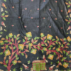 PURE COTTON SAREE -  Charcoal Black with Multicolor Floral & Fruit Motifs