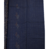 PURE COTTON SAREE - Midnight Navy Blue with Wine & Antique Gold
