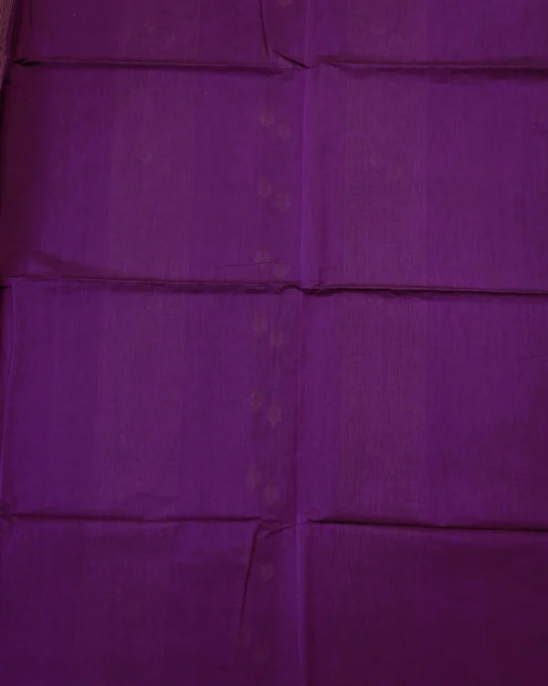 PURE COTTON SAREES - Deep Violet with Antique Gold & Black