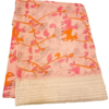 COTTON SAREES  -  Blush Peach with Coral Pink, Orange and Beige