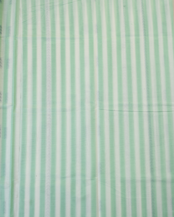 PURE COTTON SAREES - Mint Green with White & Charcoal Grey