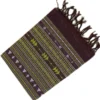 PURE COTTON SAREES - Chocolate Brown with Lime Green & Silver