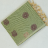 PURE COTTON SAREE - Sage Green with Maroon