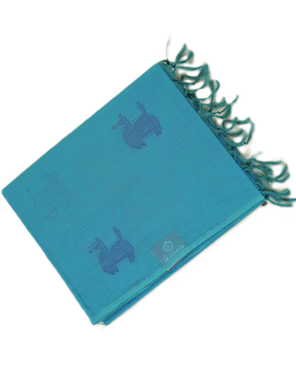 .21 PURE COTTON SAREES - Teal Blue