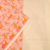 COTTON SAREES  -  Blush Peach with Coral Pink, Orange and Beige
