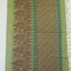 PURE COTTON SAREE - Sage Green with Maroon