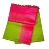 22 SOFT SILK SAREES - Parrot Green with Rani Pink
