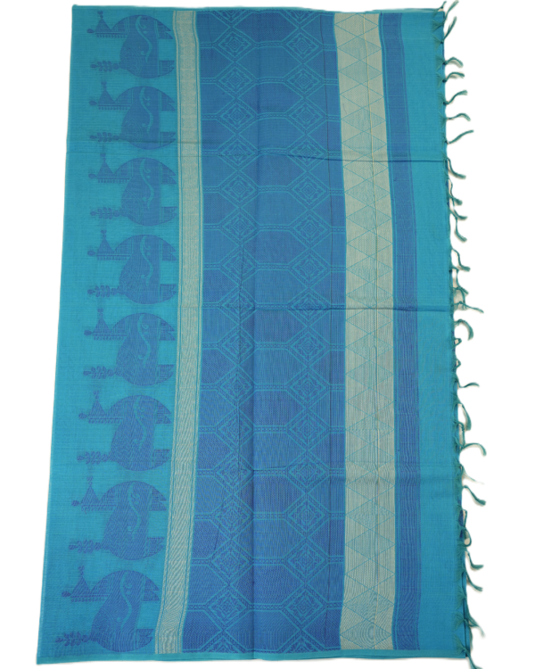 .22 PURE COTTON SAREES - Teal Blue