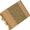 PURE COTTON SAREES - Sand Beige with Olive Green & Peach