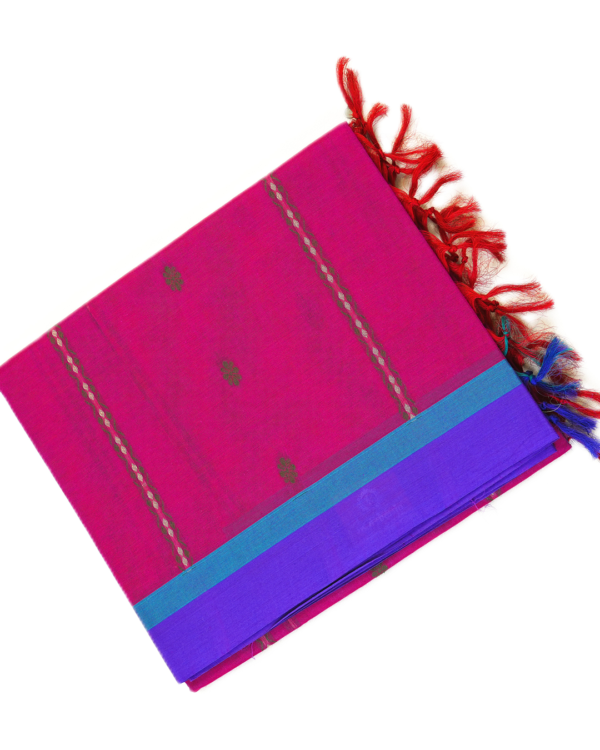 PURE COTTON SAREES - Rani Pink