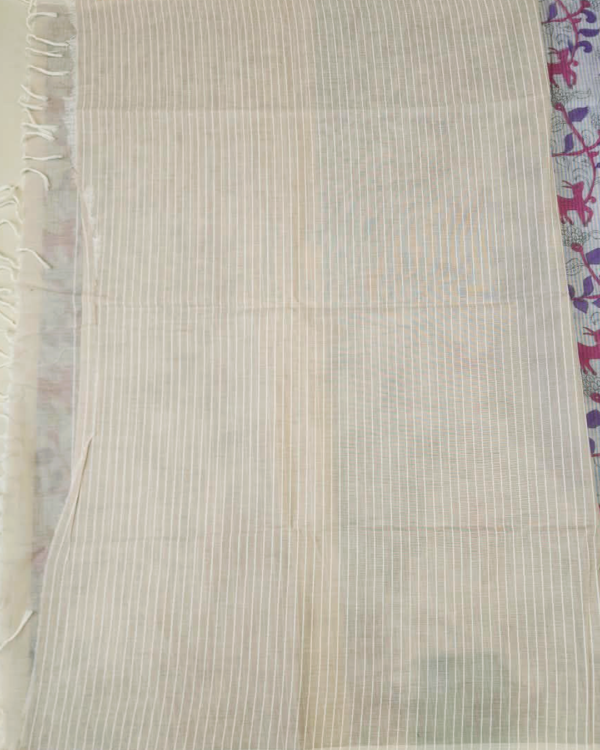 COTTON SAREES  - Light Sky Blue with Purple, Magenta & Beige