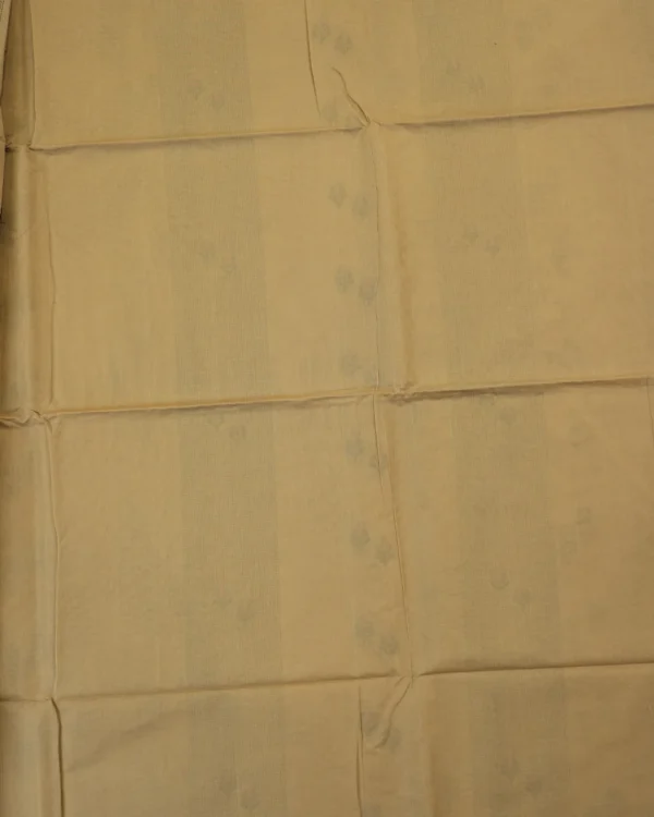 PURE COTTON SAREES - Sand Beige with Olive Green & Peach