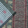 PURE COTTON SAREE - Charcoal Grey with White, Silver & Maroon
