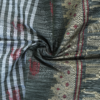 PURE COTTON SAREE - Charcoal Grey with White, Silver & Maroon