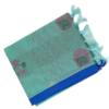 PURE COTTON SAREES - Aqua Green with Royal Blue & Magenta