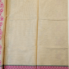 .3 PURE COTTON SAREES - Beige Grey with Pink & Charcoal Grey