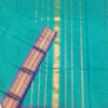 ..3 CHETTINAD COTTON SAREES - Peacock Teal with Royal Blue and Antique Gold