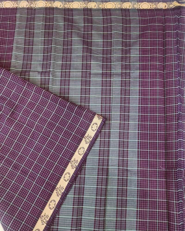 CHETTINAD COTTON SAREES  - Deep Wine Purple