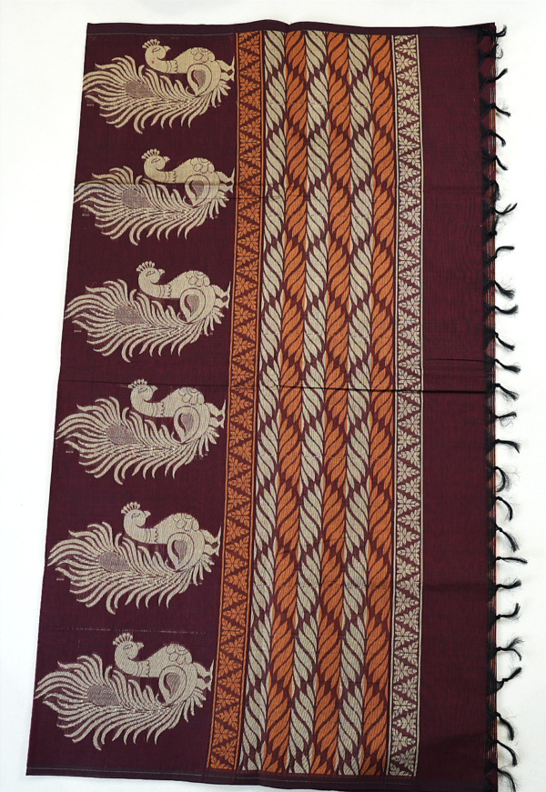 PURE COTTON SAREE - Deep Wine