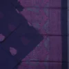 339 PURE COTTON SAREES - Deep Navy Purple with Magenta