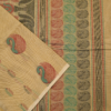 .35 PURE COTTON SAREES - Sand Beige with Multicolour Peacock Motifs