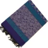 PURE COTTON SAREES - Deep Purple with Lavender, Teal Blue & Sea Green