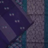 PURE COTTON SAREES - Deep Purple with Lavender, Teal Blue & Sea Green