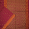 PURE COTTON SAREE - Wine Maroon with Peach Copper & Antique Gold