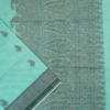 PURE COTTON SAREES - Aqua Mint Green with Teal & Maroon Accents