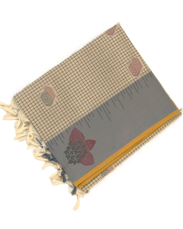 39 PURE COTTON SAREE - Grey Beige
