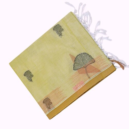 PURE COTTON SAREE - Pistachio Green