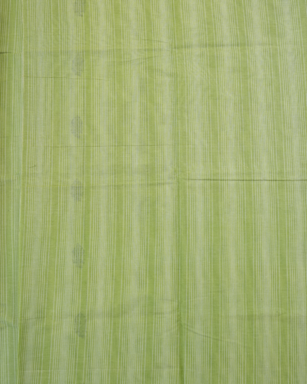 4 PURE COTTON SAREE - Light Olive Green with Dark Green