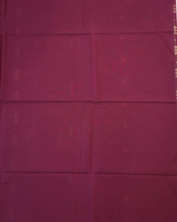 PURE COTTON SAREES - Magenta Pink with Antique Gold & Purple