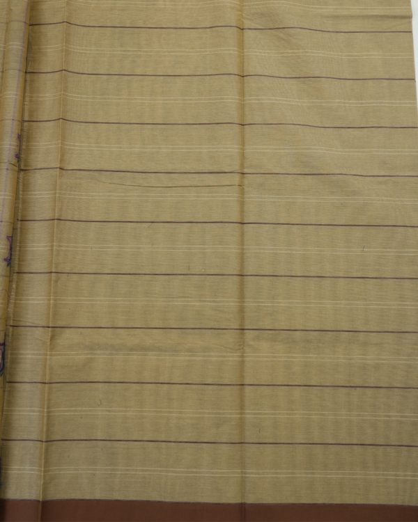 4 PURE COTTON SAREE - Soft beige