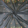 PURE COTTON SAREE -  Charcoal Black with Multicolor Floral & Fruit Motifs