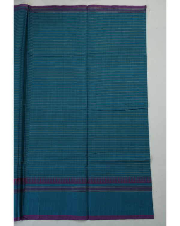 PURE COTTON SAREE - Teal Blue
