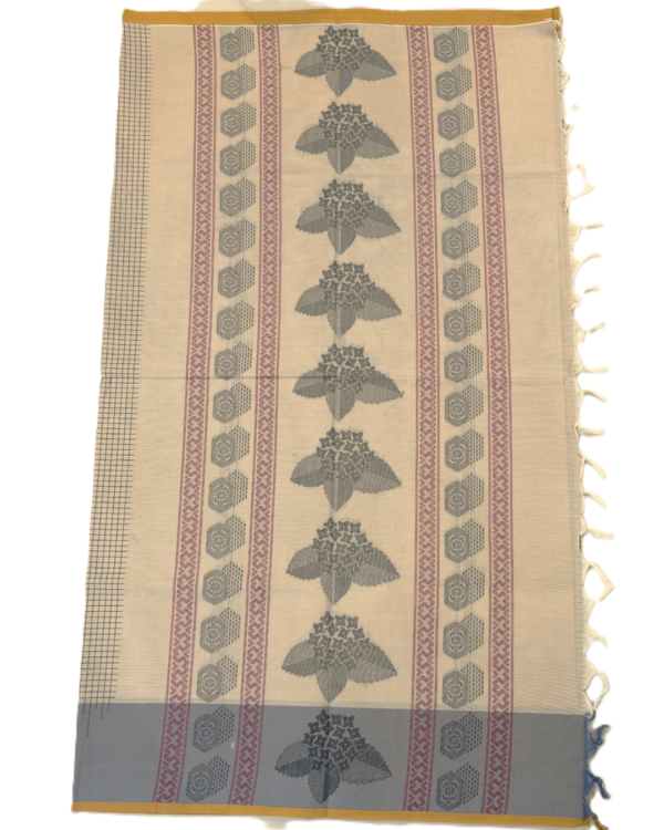 40 PURE COTTON SAREE - Grey Beige