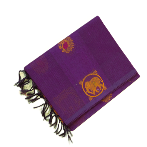 PURE COTTON SAREE - Royal Purple