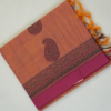 PURE COTTON SAREES - Dusty Orange with Magenta & Black